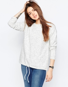 Sweatshirt mit gerafftem Saum