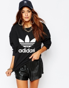 Adicolour – Oversized-Sweatshirt mit Rundhalsausschnitt und Folienlogo